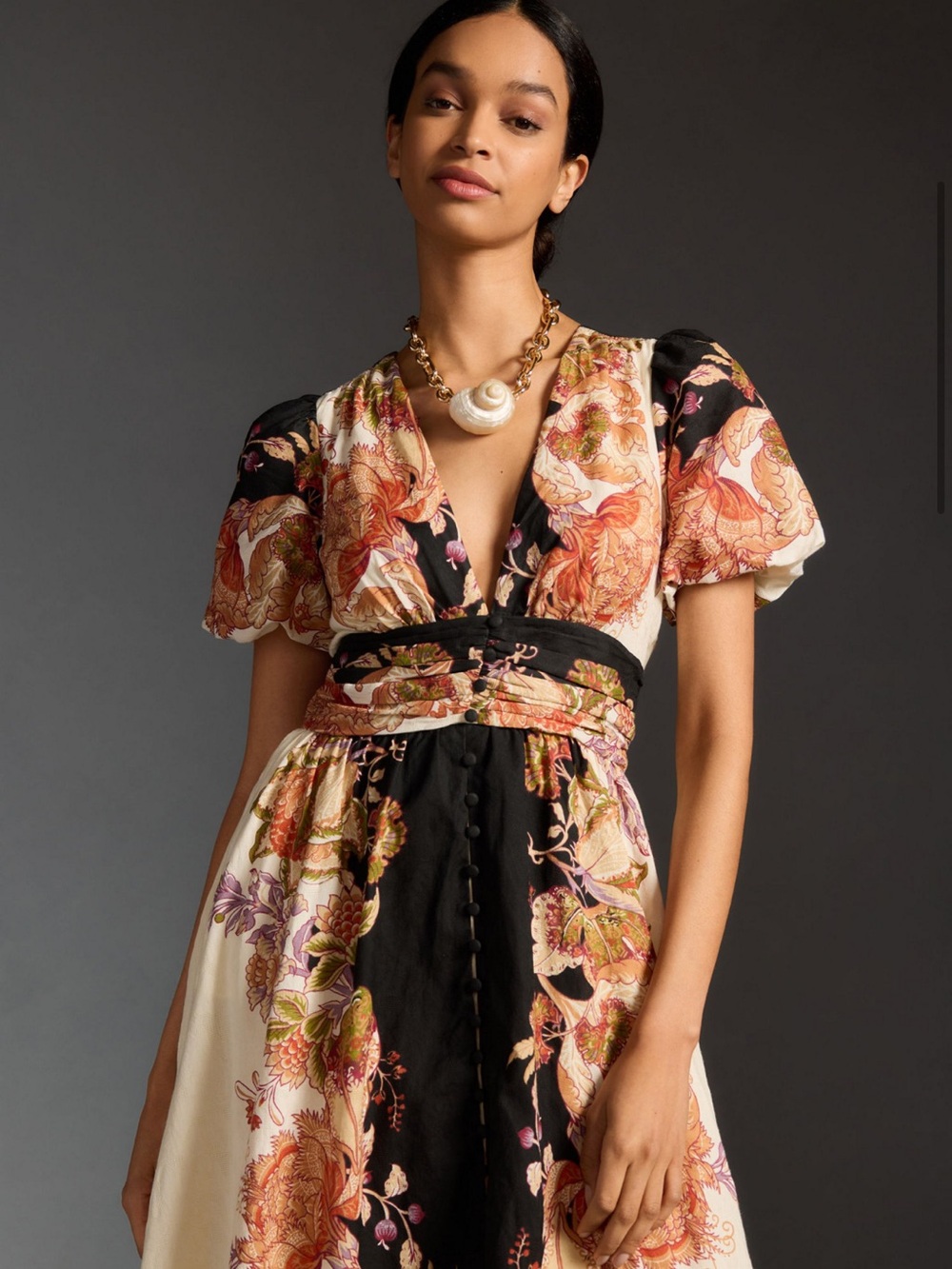 Floral V-Neck Anthro Maxi Dress